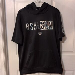 Men's Black Short Sleeve Hoodie